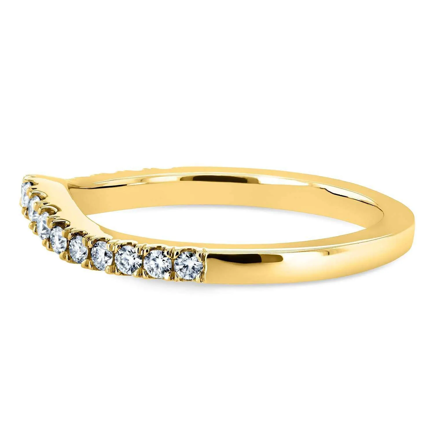 Diamond Wedding Band Curved 1/5 CTW 14k Yellow Gold