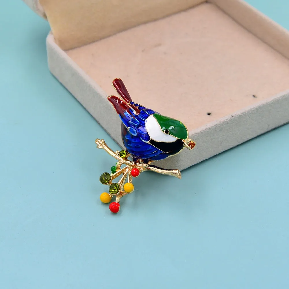 Enamel Bird Brooches For Women