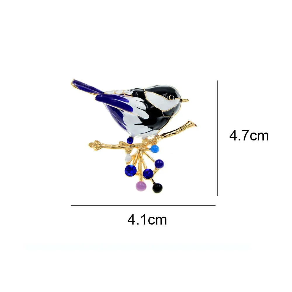 Enamel Bird Brooches For Women