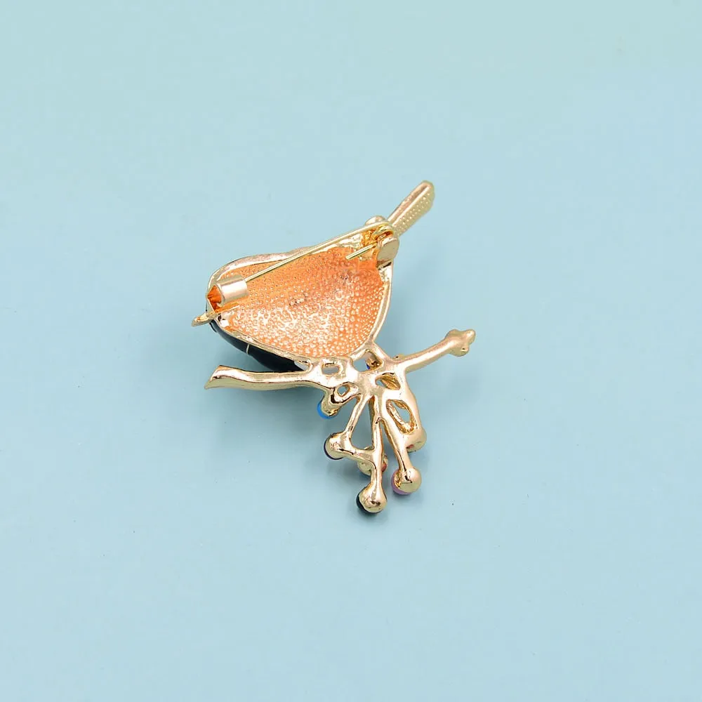 Enamel Bird Brooches For Women