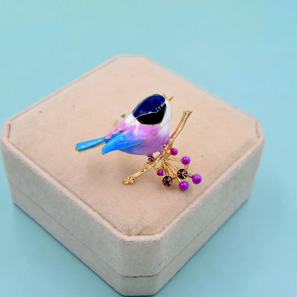 Enamel Bird Brooches For Women