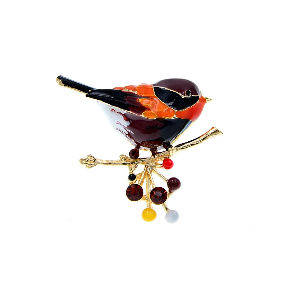 Enamel Bird Brooches For Women