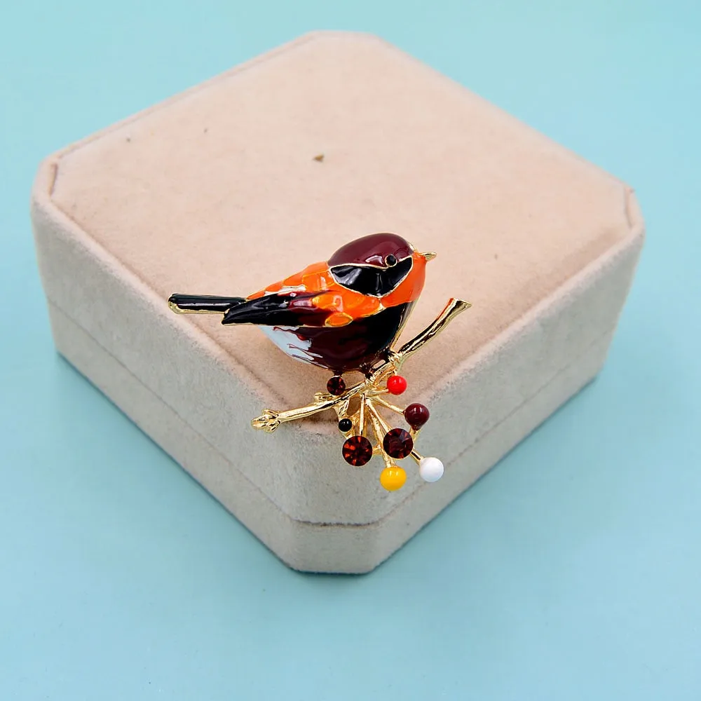 Enamel Bird Brooches For Women