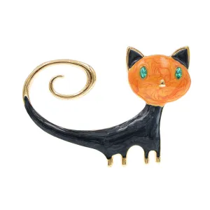 Enamel Cute Cat Brooches For Women Kitty Pin 2 Colors