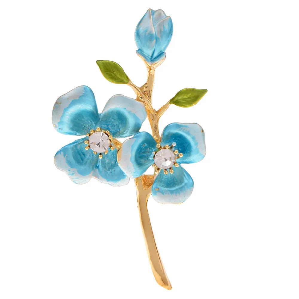 Enamel Rhinestone Flower Brooches For Weddings Office Elegant Plant Brooch