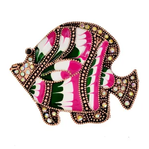 Enamel Tropical Fish Brooch Animal Pin Stripe Design Pin Autumn Winter Coat Accessories