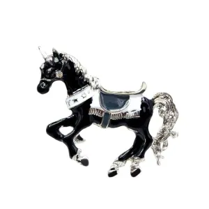 Enamel Unicorn Brooches for Women