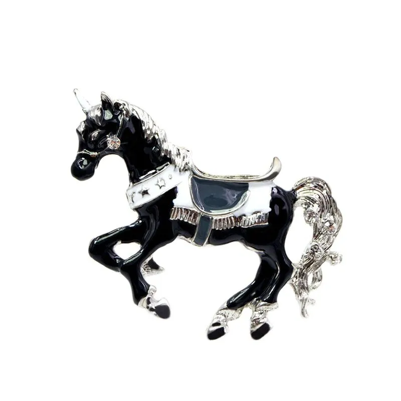 Enamel Unicorn Brooches for Women