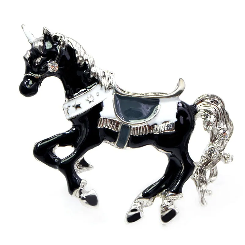 Enamel Unicorn Brooches for Women