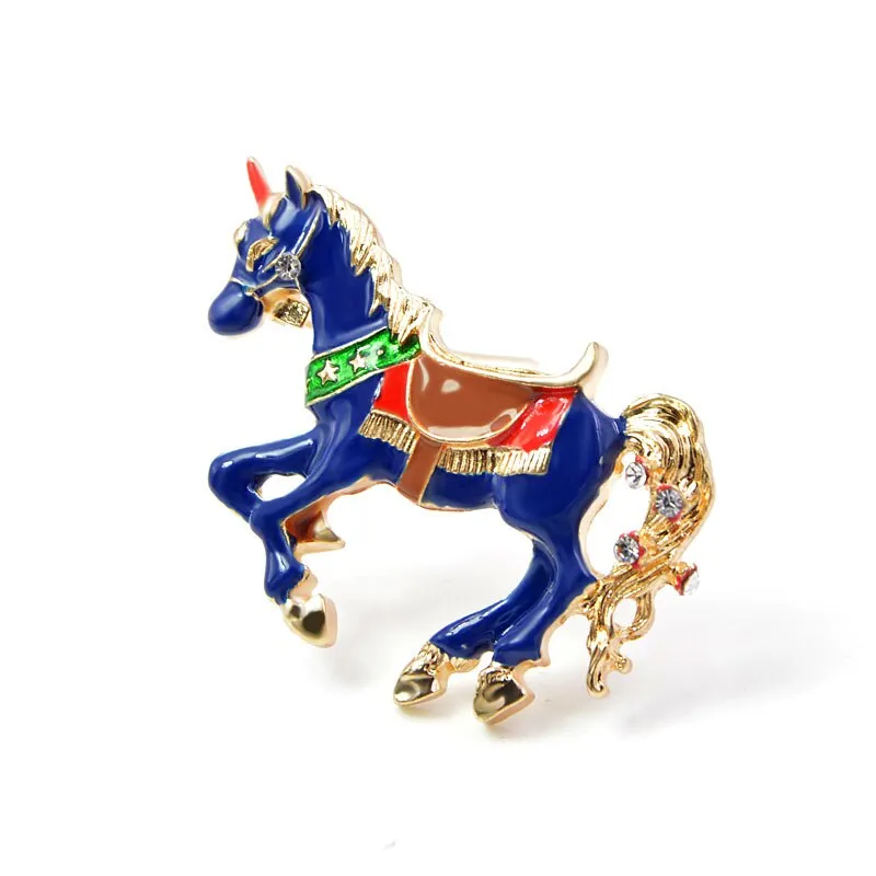 Enamel Unicorn Brooches for Women