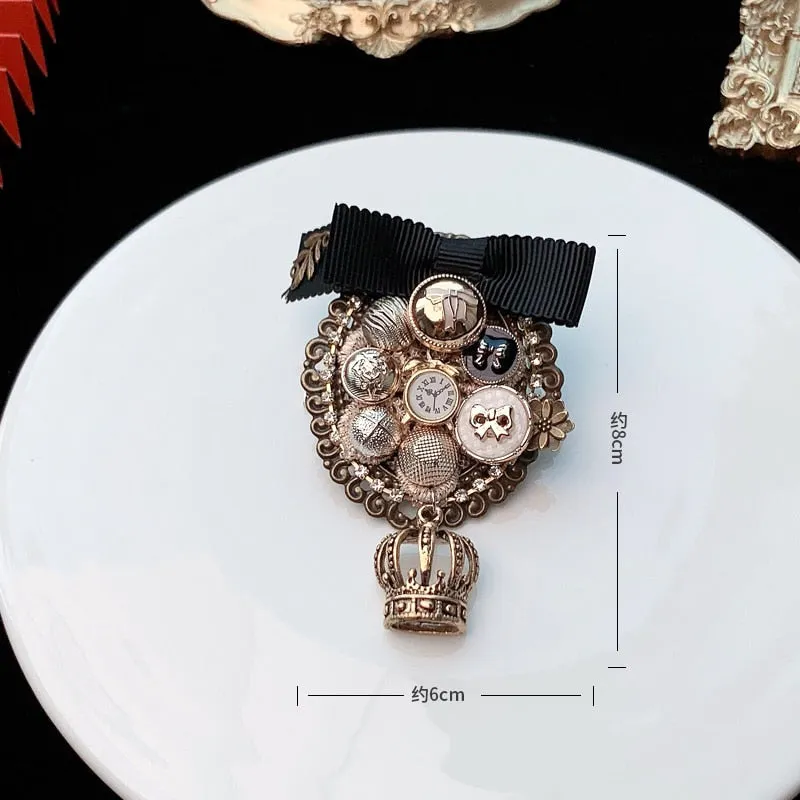 Famous Luxury Brand Designer Flower Bow Tassel Brooch
