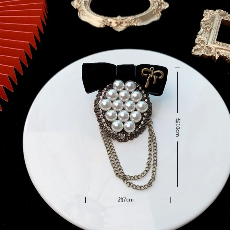 Famous Luxury Brand Designer Flower Bow Tassel Brooch
