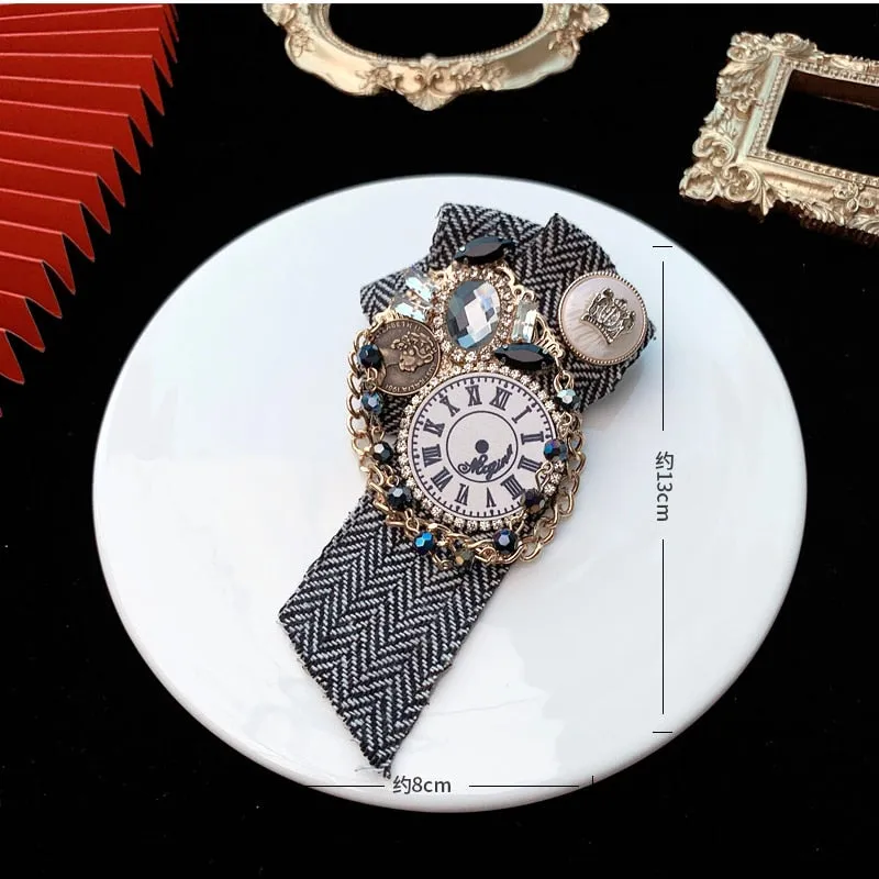 Famous Luxury Brand Designer Flower Bow Tassel Brooch