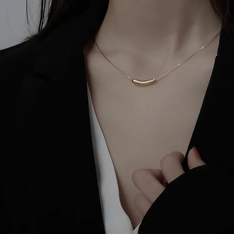 Fashion Casual Minimalism Curve Charms Snake Bone Chain Choker Necklaces Pendants For Women