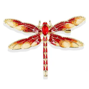 Fashion Crystal Vintage Dragonfly Brooch Large Insect Brooches For Women