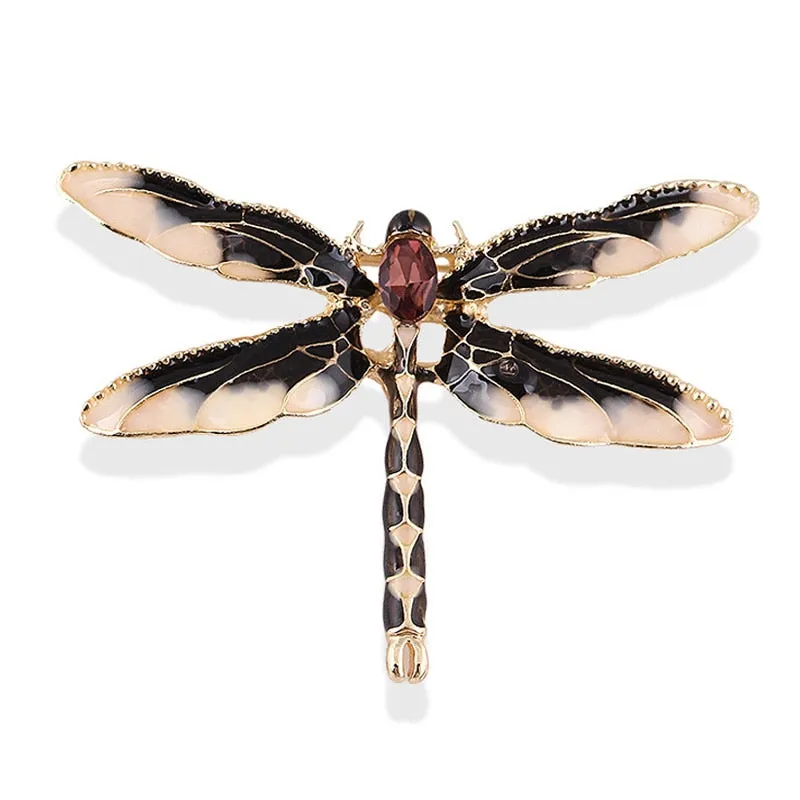 Fashion Crystal Vintage Dragonfly Brooch Large Insect Brooches For Women