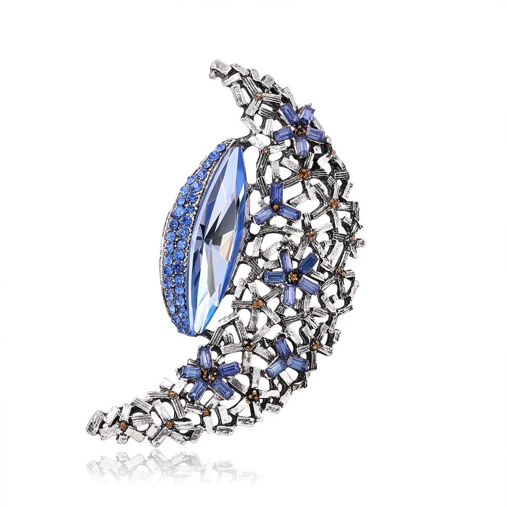 Fashion Moon brooch Full of Crystal Luxury Wedding Party Annual Accessory
