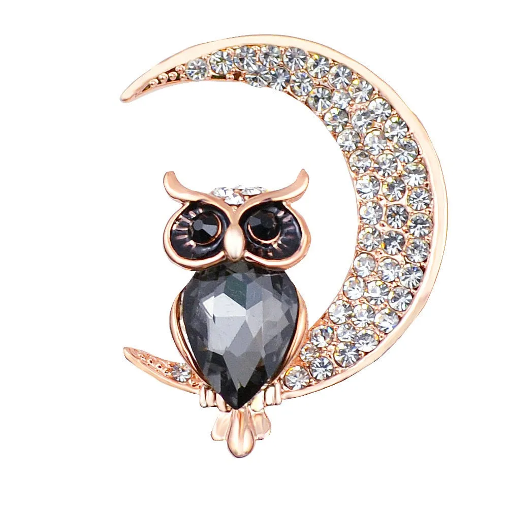 Fashion Moon brooch Full of Crystal Luxury Wedding Party Annual Accessory