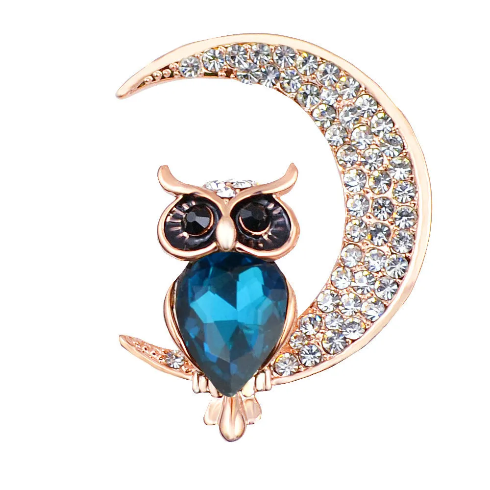Fashion Moon brooch Full of Crystal Luxury Wedding Party Annual Accessory