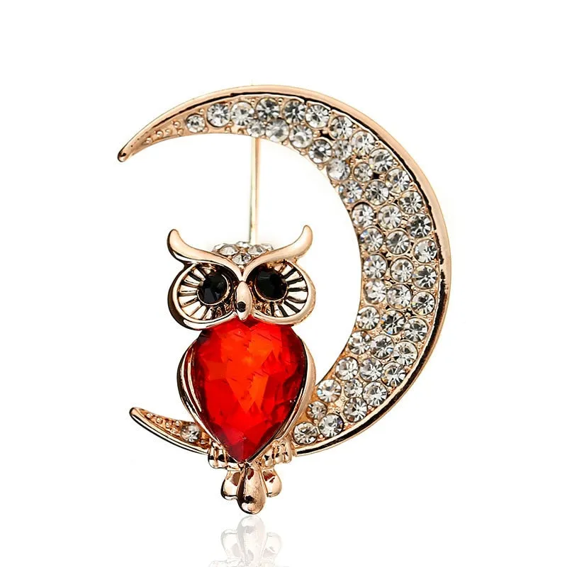 Fashion Moon brooch Full of Crystal Luxury Wedding Party Annual Accessory