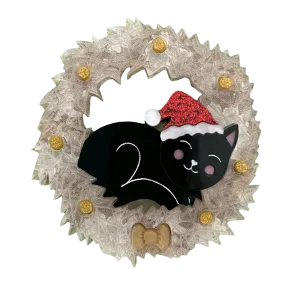 Felicity the Christmas black kitty - Brooch - Set of 4