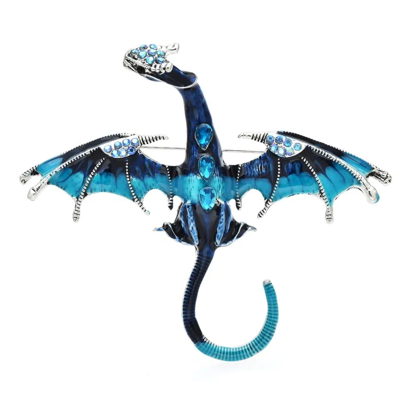 Flying Dragon Brooches For Women Men 4-color New Design Legend Animal Brooch