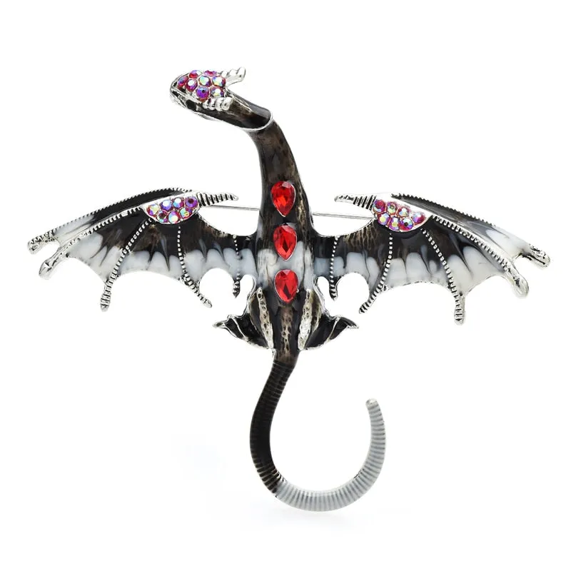 Flying Dragon Brooches For Women Men 4-color New Design Legend Animal Brooch