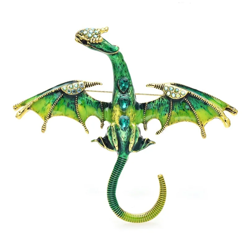 Flying Dragon Brooches For Women Men 4-color New Design Legend Animal Brooch