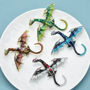 Flying Dragon Brooches For Women Men 4-color New Design Legend Animal Brooch
