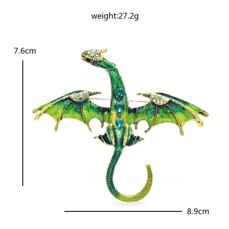 Flying Dragon Brooches For Women Men 4-color New Design Legend Animal Brooch