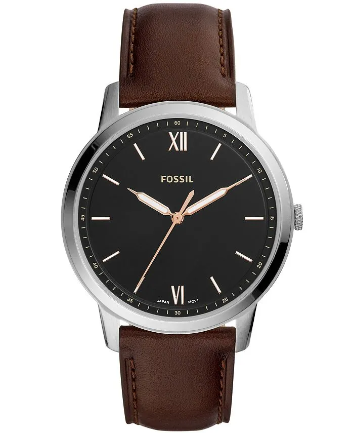 Fossil FS5464 The Minimalist Brown Leather Strap 44mm Men Watches Lexor Miami