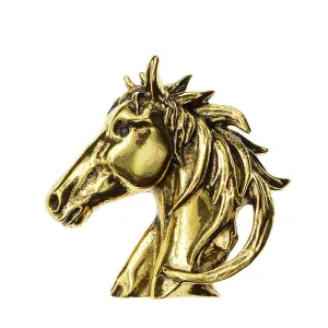 Gold And Silver Color Horse Head Brooches For Men