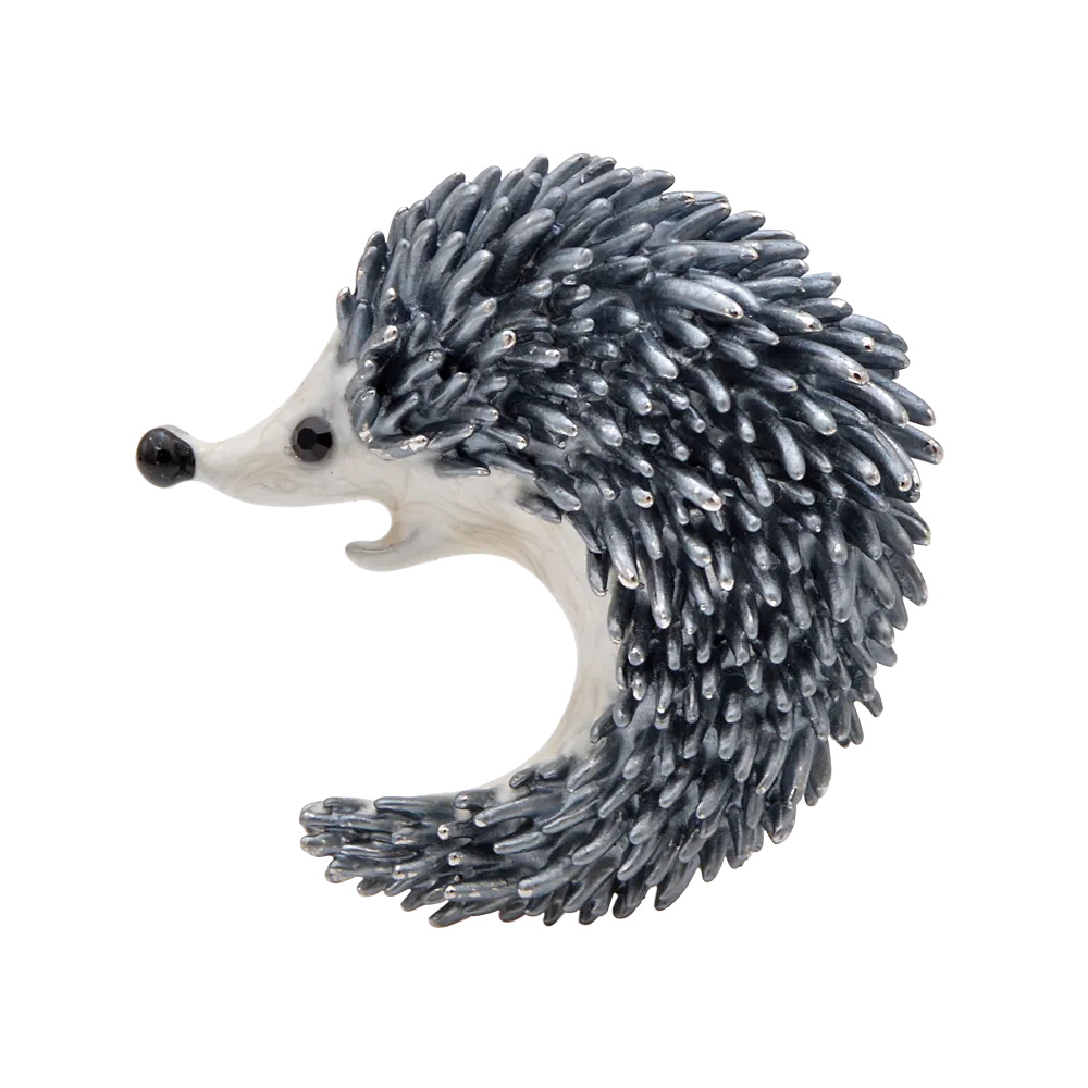 Hedgehog Brooch Cute Enamel Animal Pin 2 Colors Available Winter Fashion Accessories