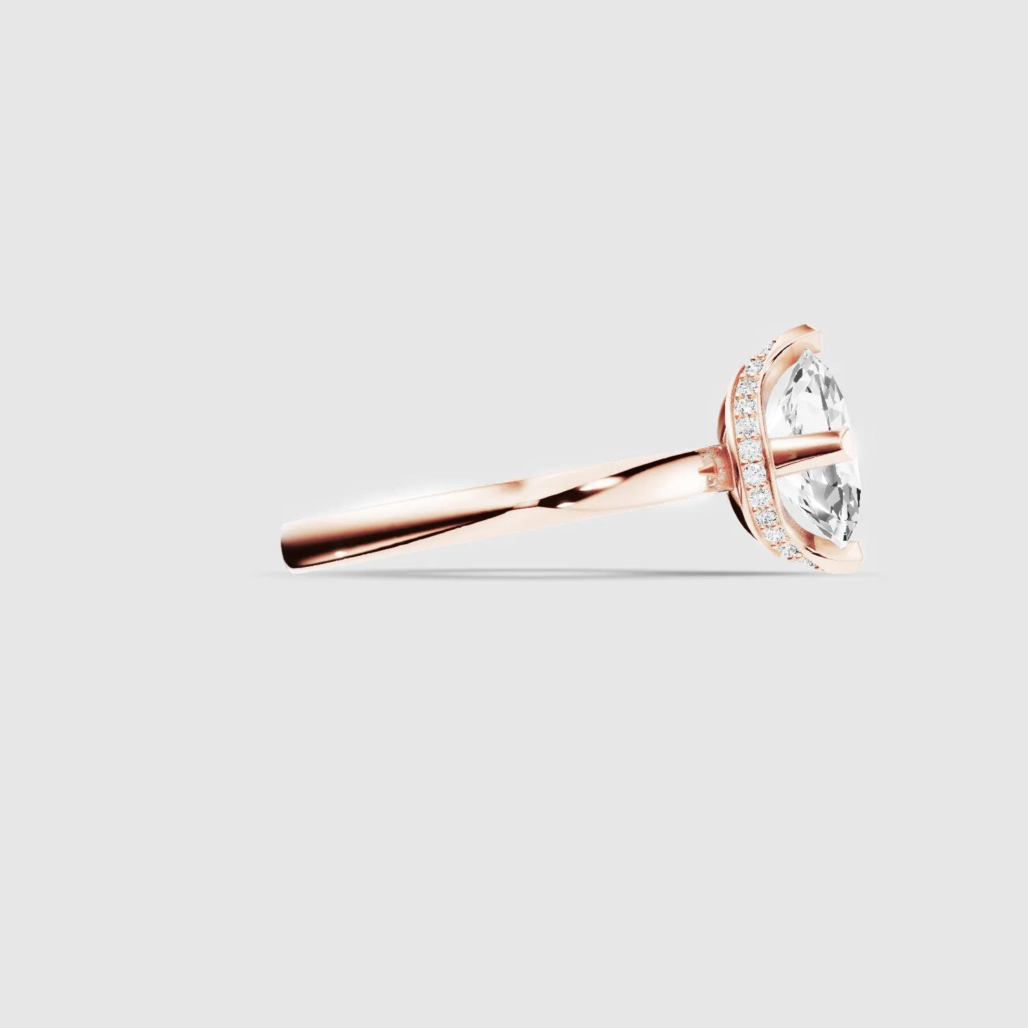 Hidden Halo Classic Lab Grown Diamond Solitaire Ring-Oval