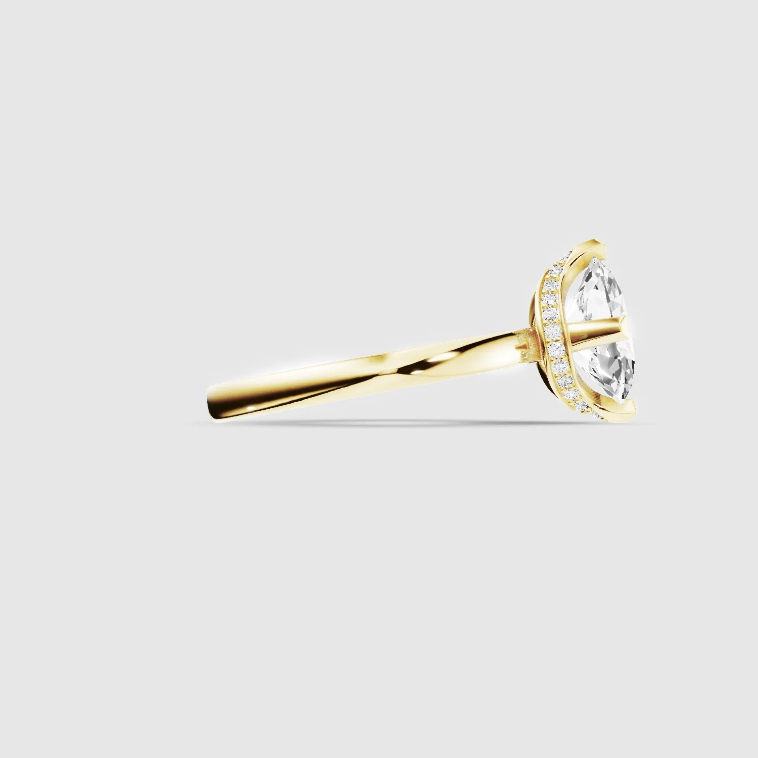 Hidden Halo Classic Lab Grown Diamond Solitaire Ring-Oval