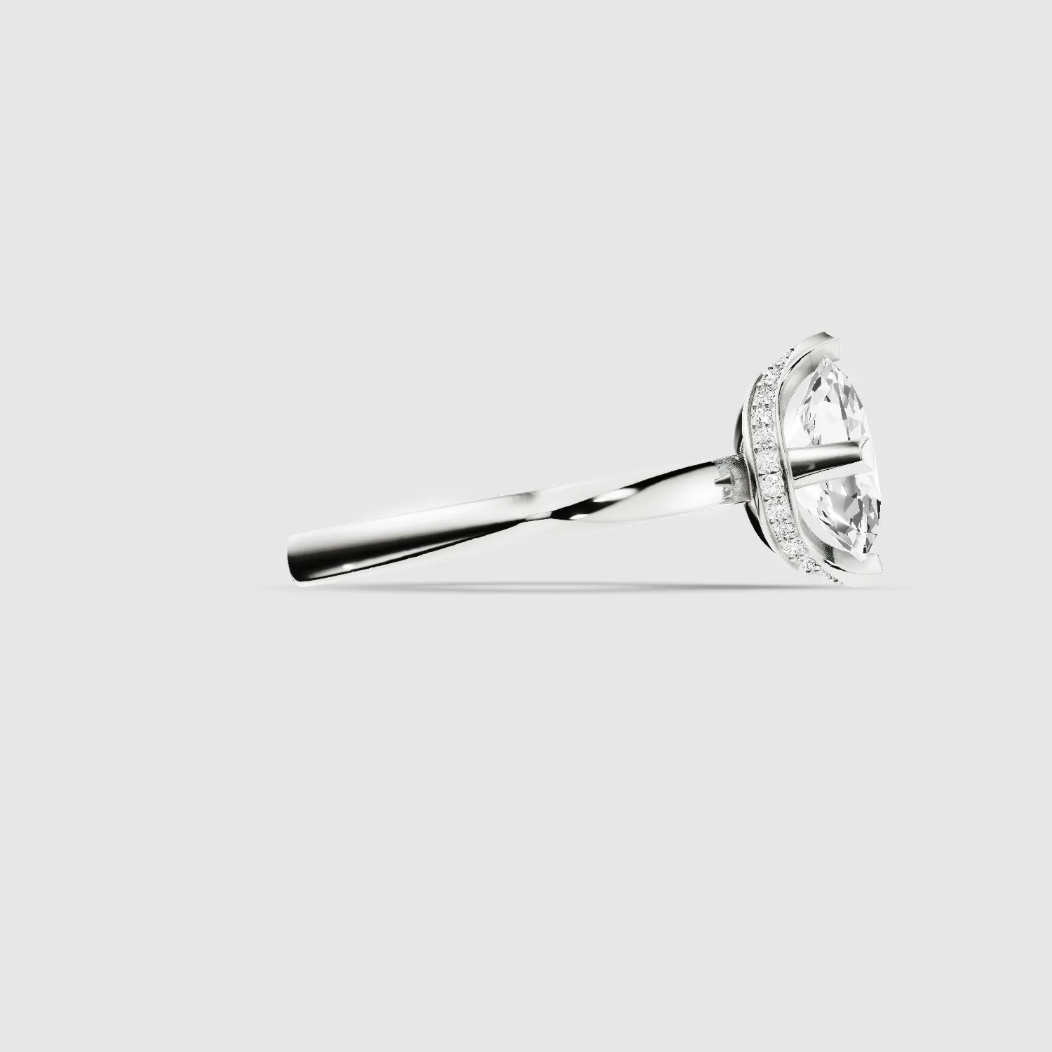 Hidden Halo Classic Lab Grown Diamond Solitaire Ring-Oval