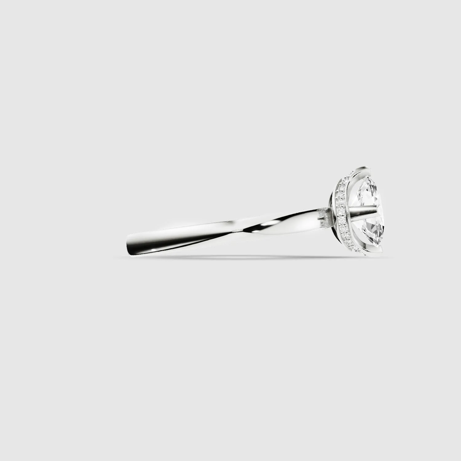 Hidden Halo Classic Lab Grown Diamond Solitaire Ring-Oval