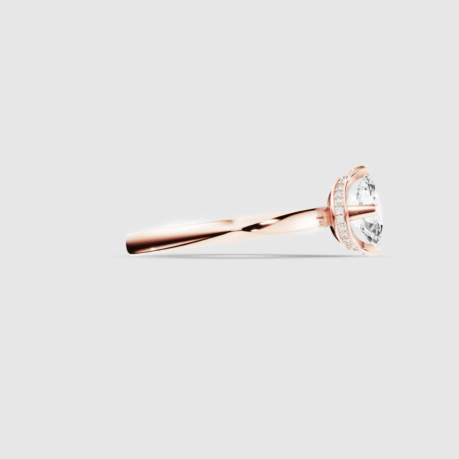 Hidden Halo Classic Lab Grown Diamond Solitaire Ring-Oval
