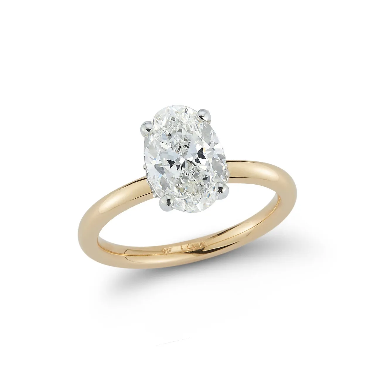 Hidden Halo Engagement Ring with 2.01 ct. Oval Cut
