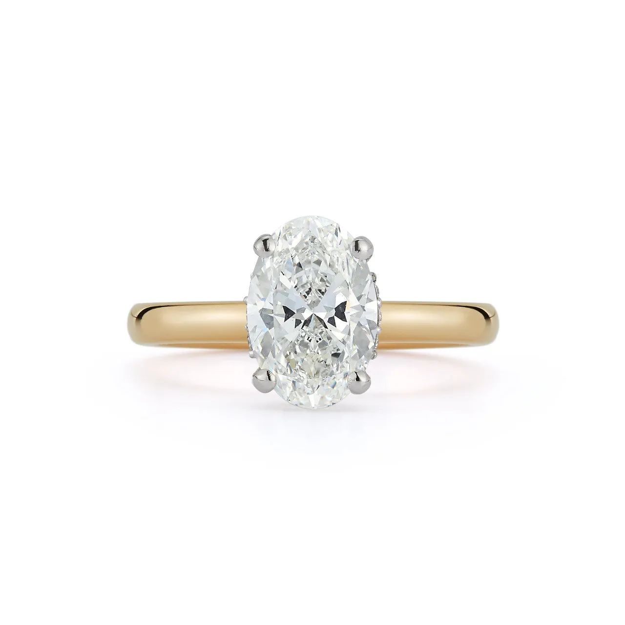 Hidden Halo Engagement Ring with 2.01 ct. Oval Cut