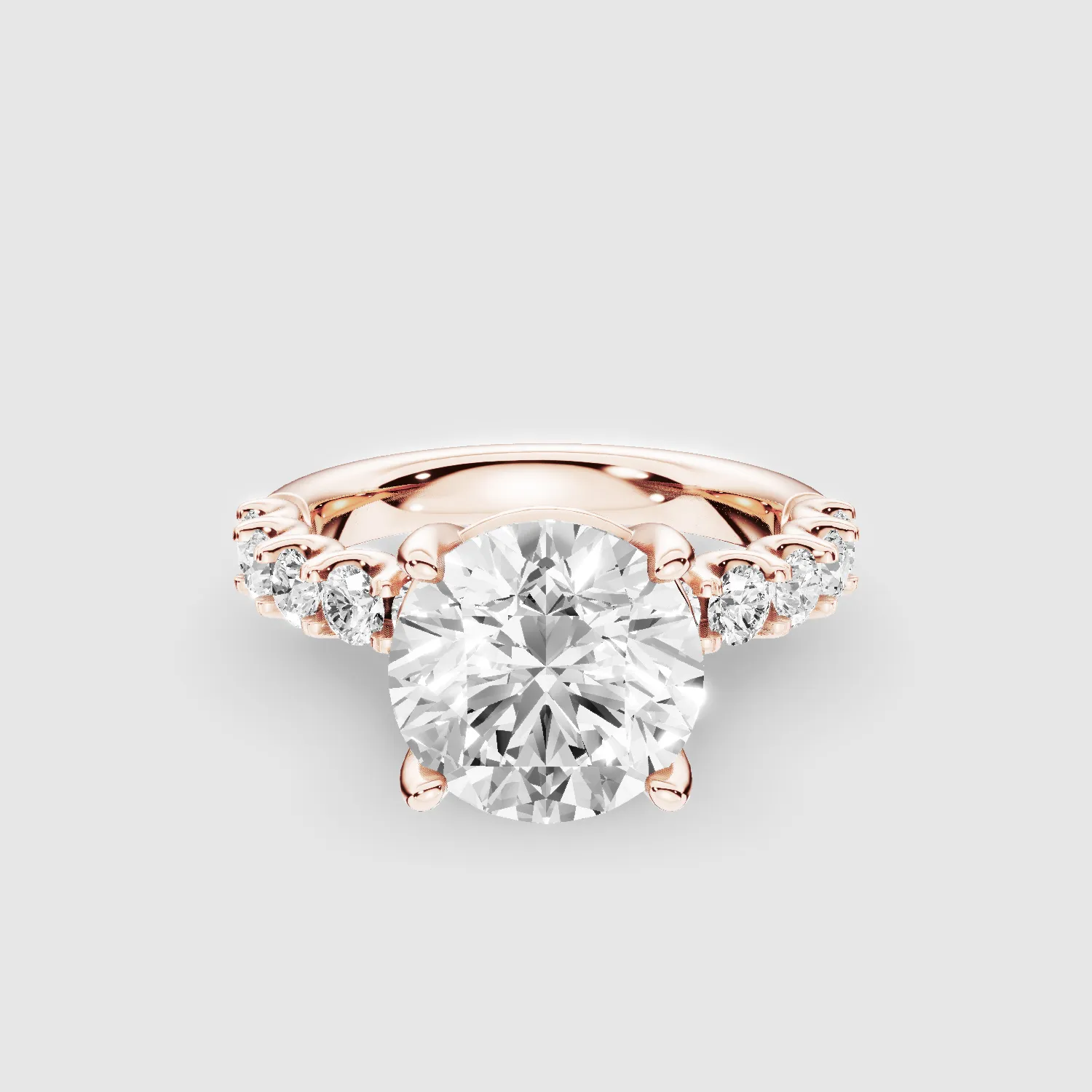 Hidden Halo Luna Solitaire Ring-Round
