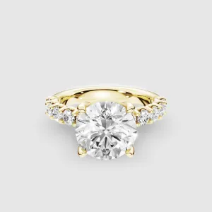 Hidden Halo Luna Solitaire Ring-Round