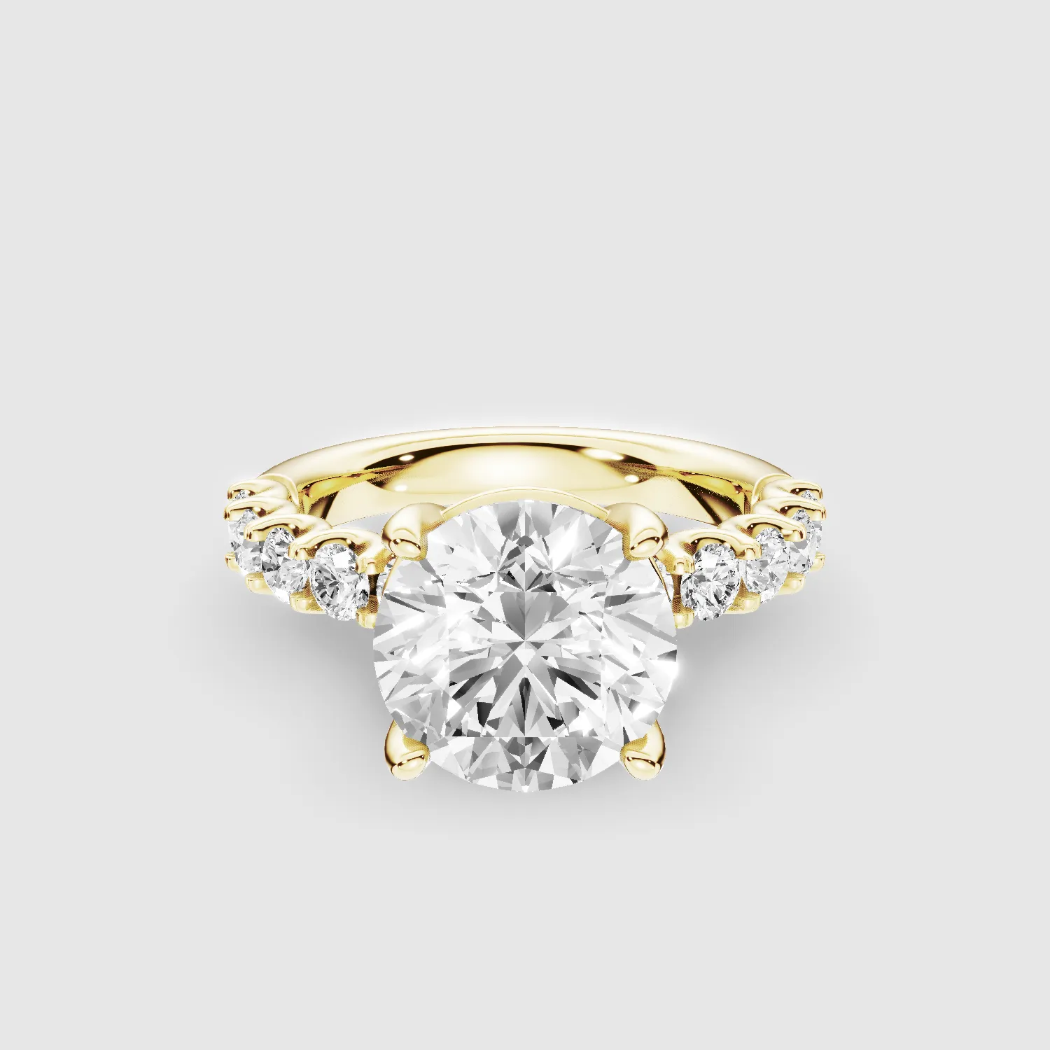 Hidden Halo Luna Solitaire Ring-Round