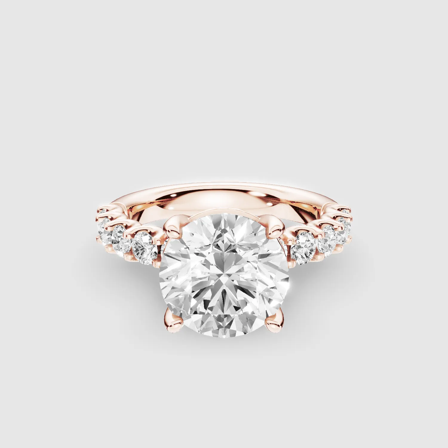 Hidden Halo Luna Solitaire Ring-Round