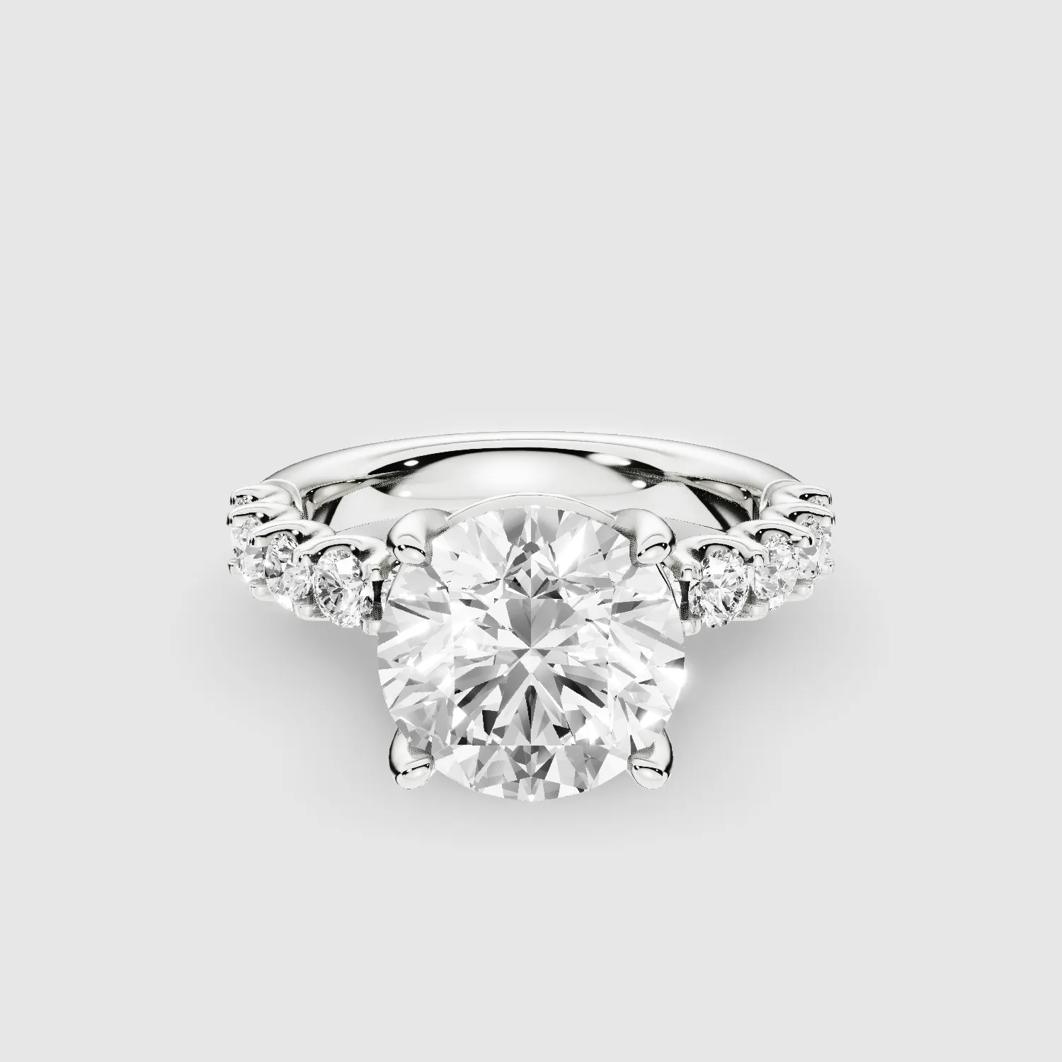Hidden Halo Luna Solitaire Ring-Round