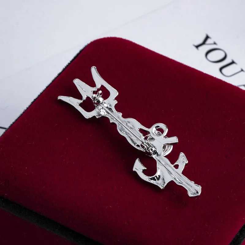 High-end Vintage Trident Brooch Pin