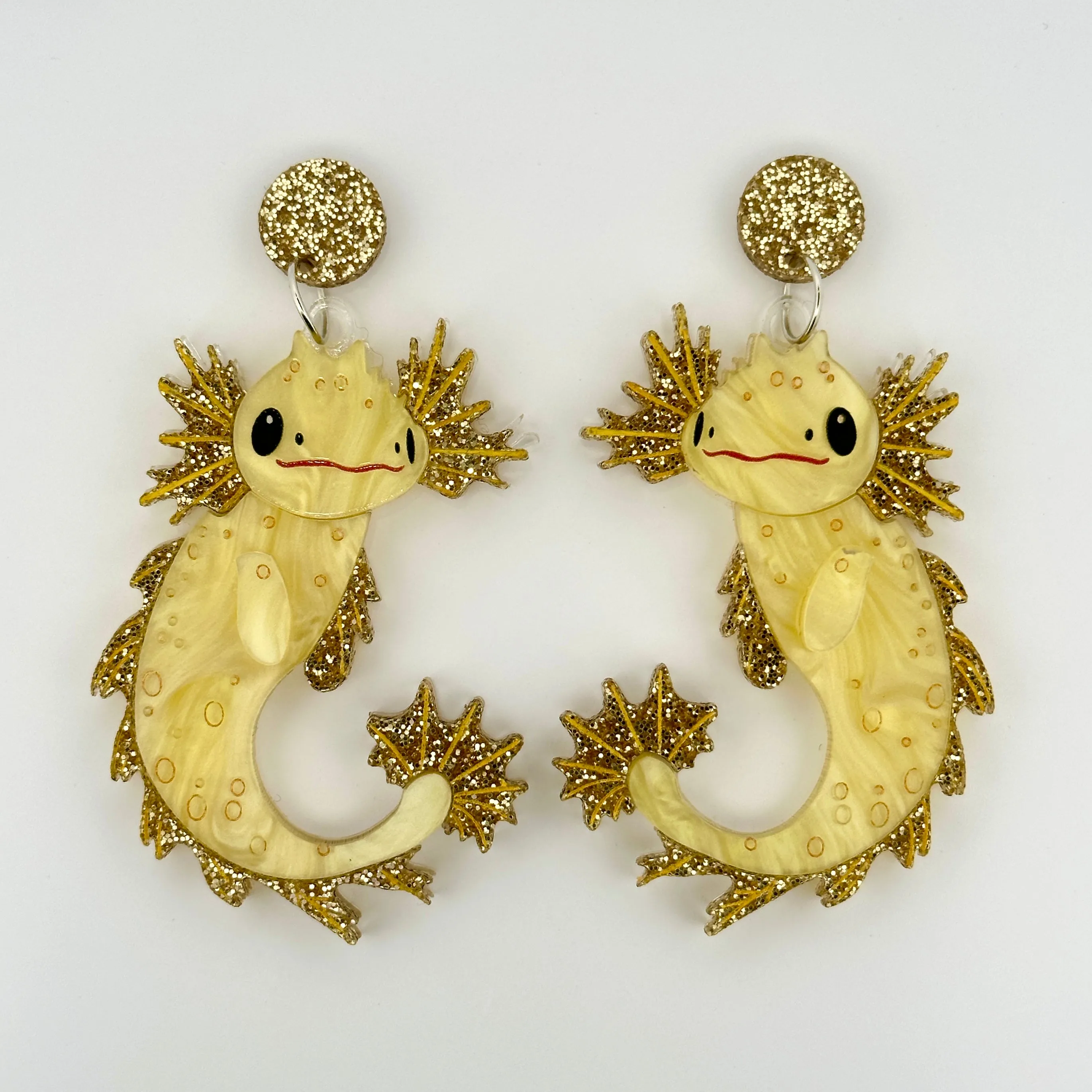 Honeycomb Axolotl  - earrings