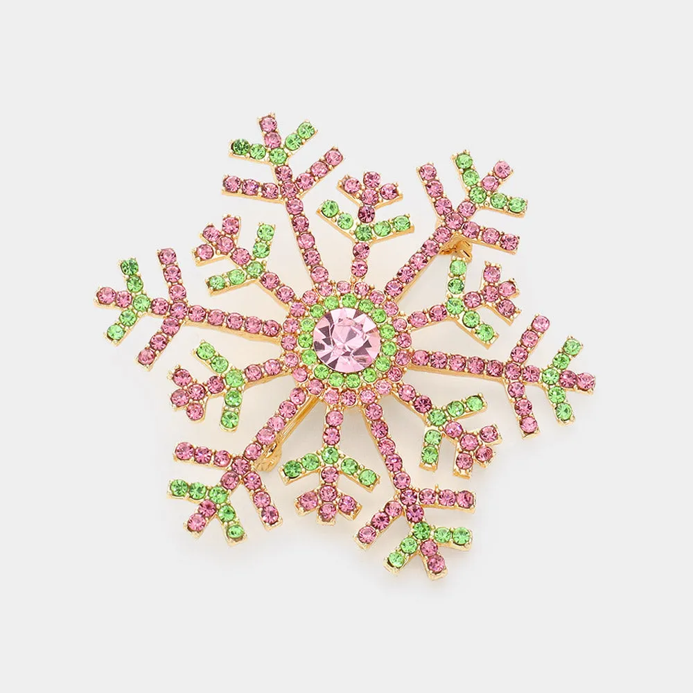 iLLASPARKZ Crystal Pave Snowflake Pin Brooch / Pendant