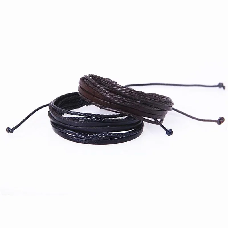 JINSE Hot Hand-Woven Fashion Men Jewelry Leather