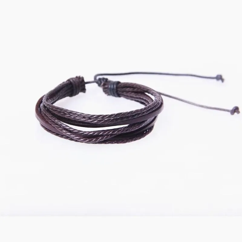 JINSE Hot Hand-Woven Fashion Men Jewelry Leather